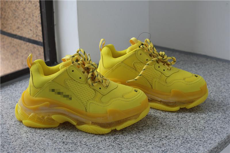 PK GOD PARIS TRIPLE S CLEAR SOLE TRAINER all yellow READY TO SHIP